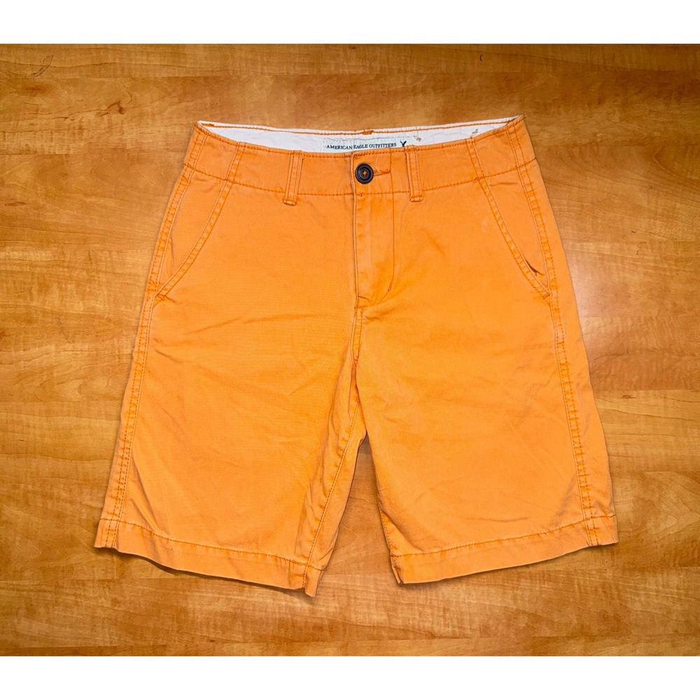 American Eagle Outfitters Classic Chino Shorts Orange Mens 26 Cotton Twill